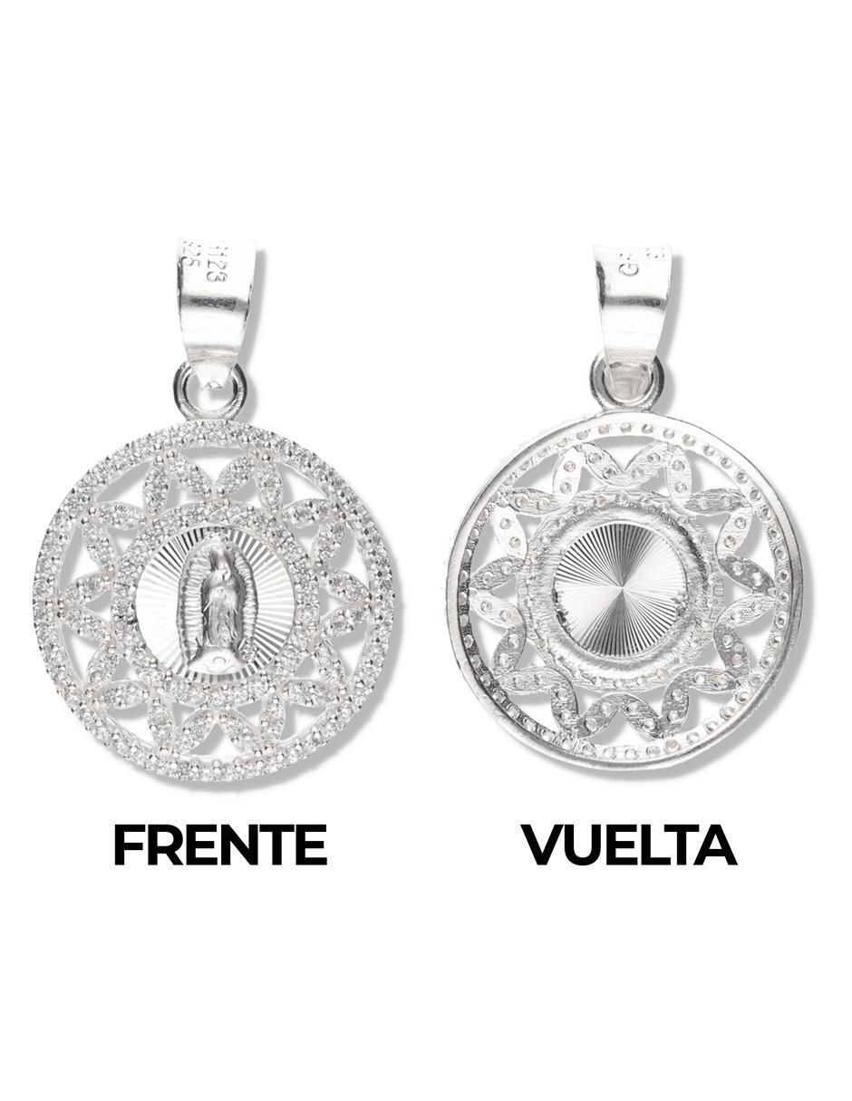 Medalla redonda virgen de guadalupe de plata P 925 3