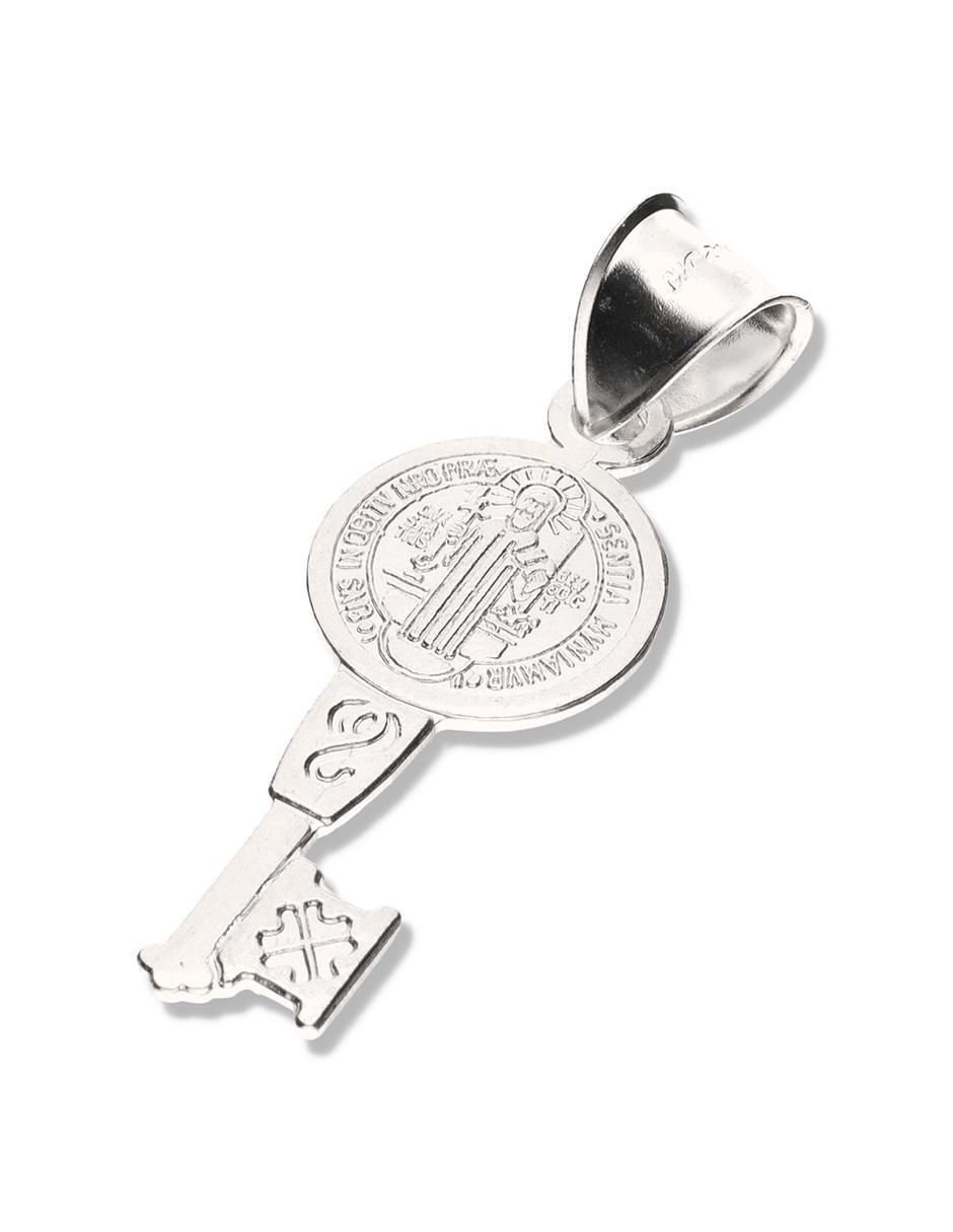 Dije de llave san benito de plata P 925 2