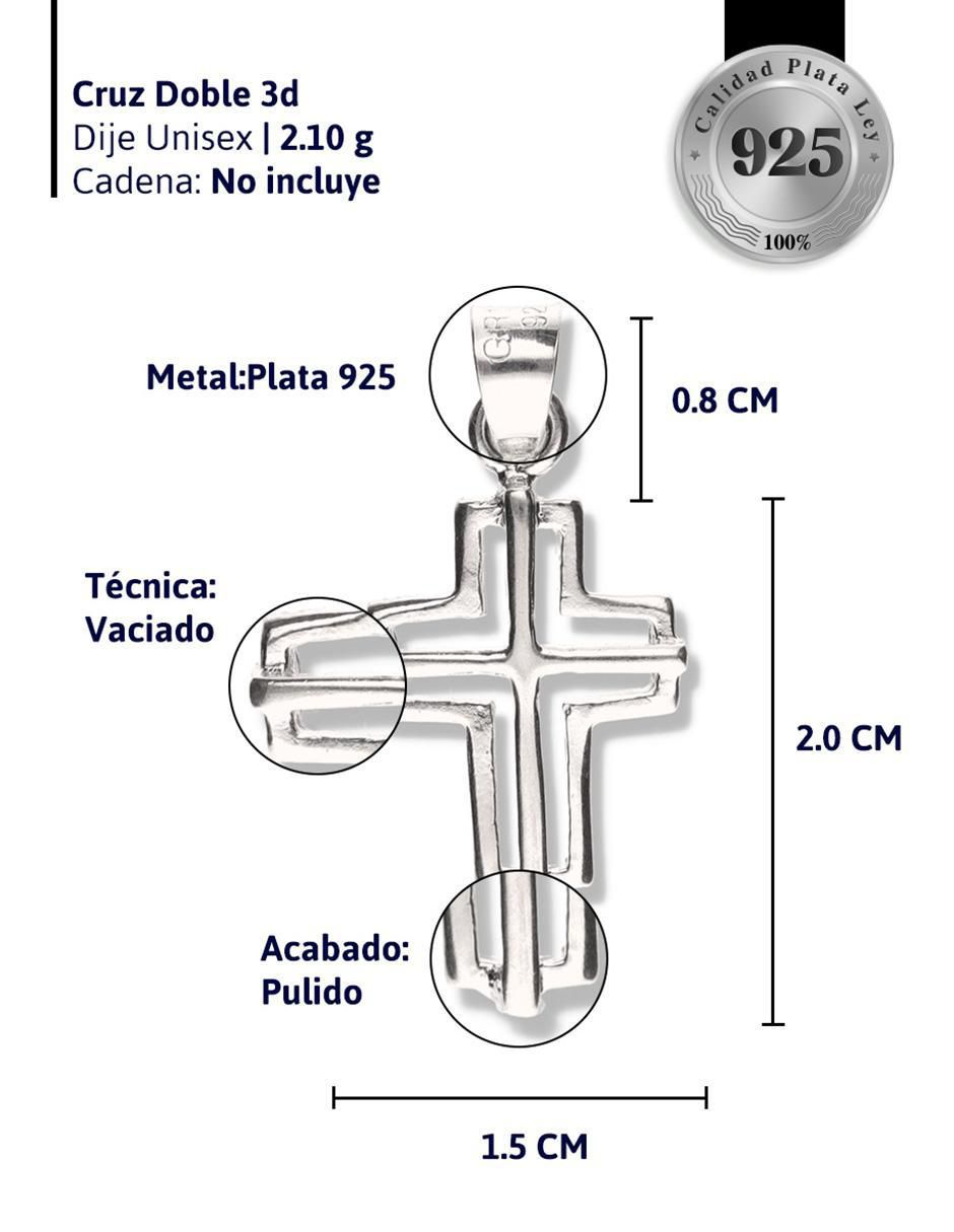 Dije de cruz cristo de plata P 925 3