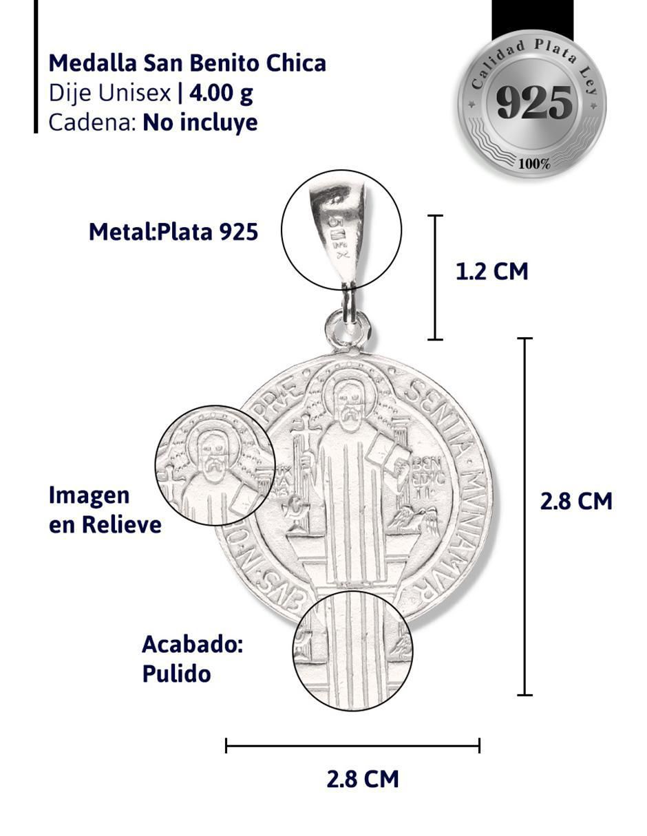 Medalla redonda san benito de plata P 925 5