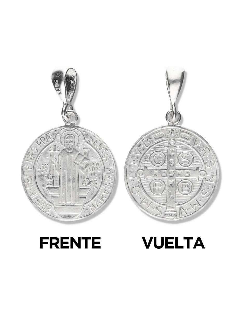 Medalla redonda san benito de plata P 925 4