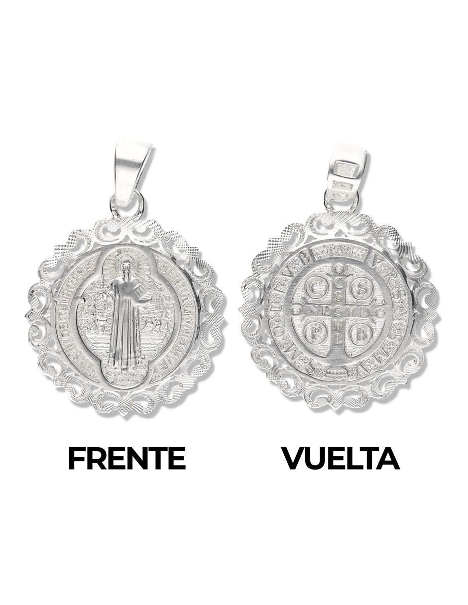 Medalla redonda san benito de plata P 925 4