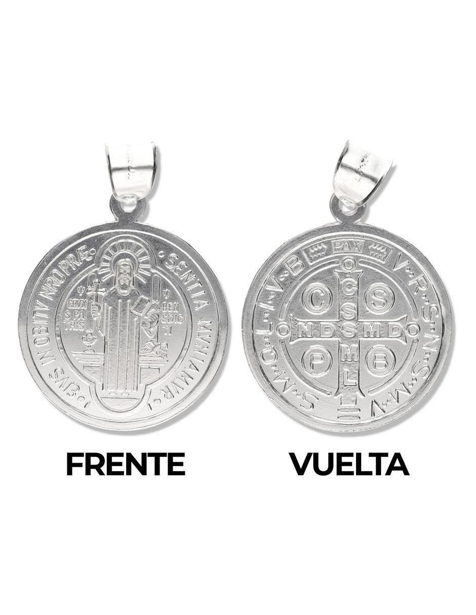 Medalla redonda san benito de plata P 925 3