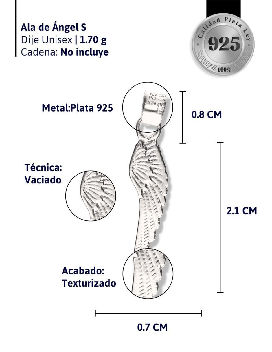 Dije de alas de ángel de plata P 925 3