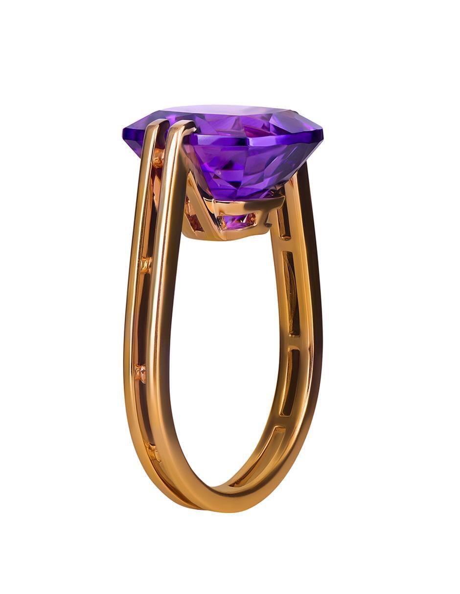 Anillo 14 k de oro amatista 2