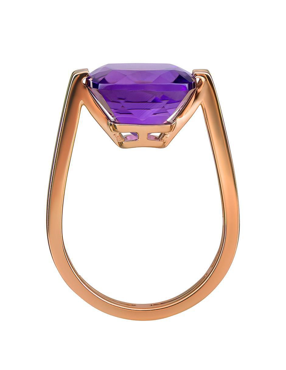 Anillo 14 k de oro amatista 3