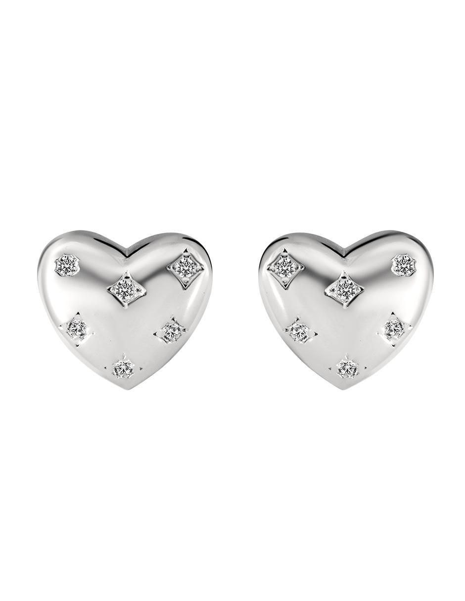 Broqueles de corazón de plata P 925 zirconia Broqueles de corazón de plata P 925 zirconia