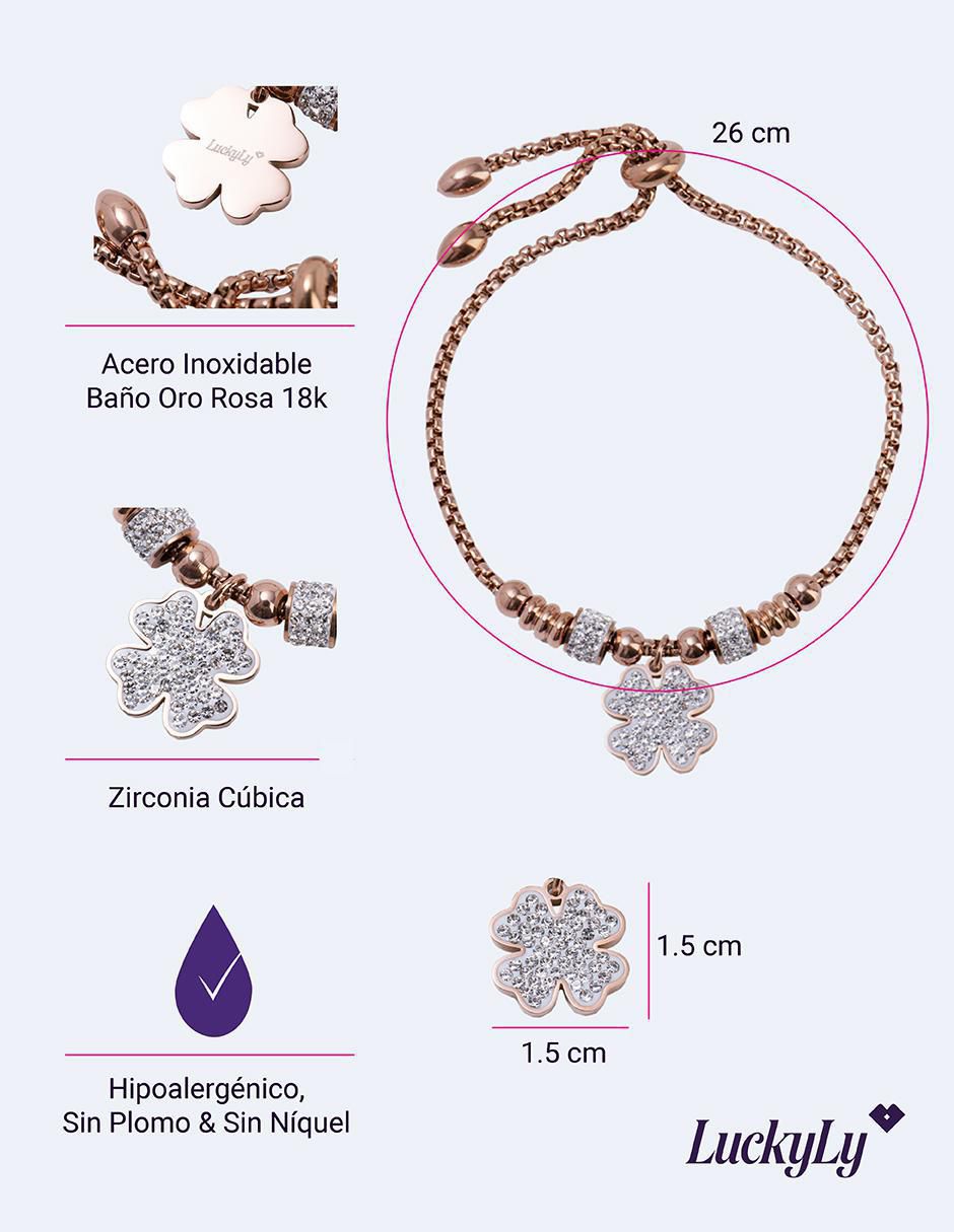Kit de pulsera 18 K Gaby con acabado baño de oro rosa 13