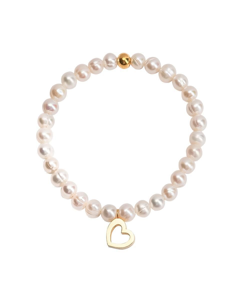 Kit de pulsera luckyly "de" perla 18 k set pulsera grace + bolsa jenny "con acabado" baño oro