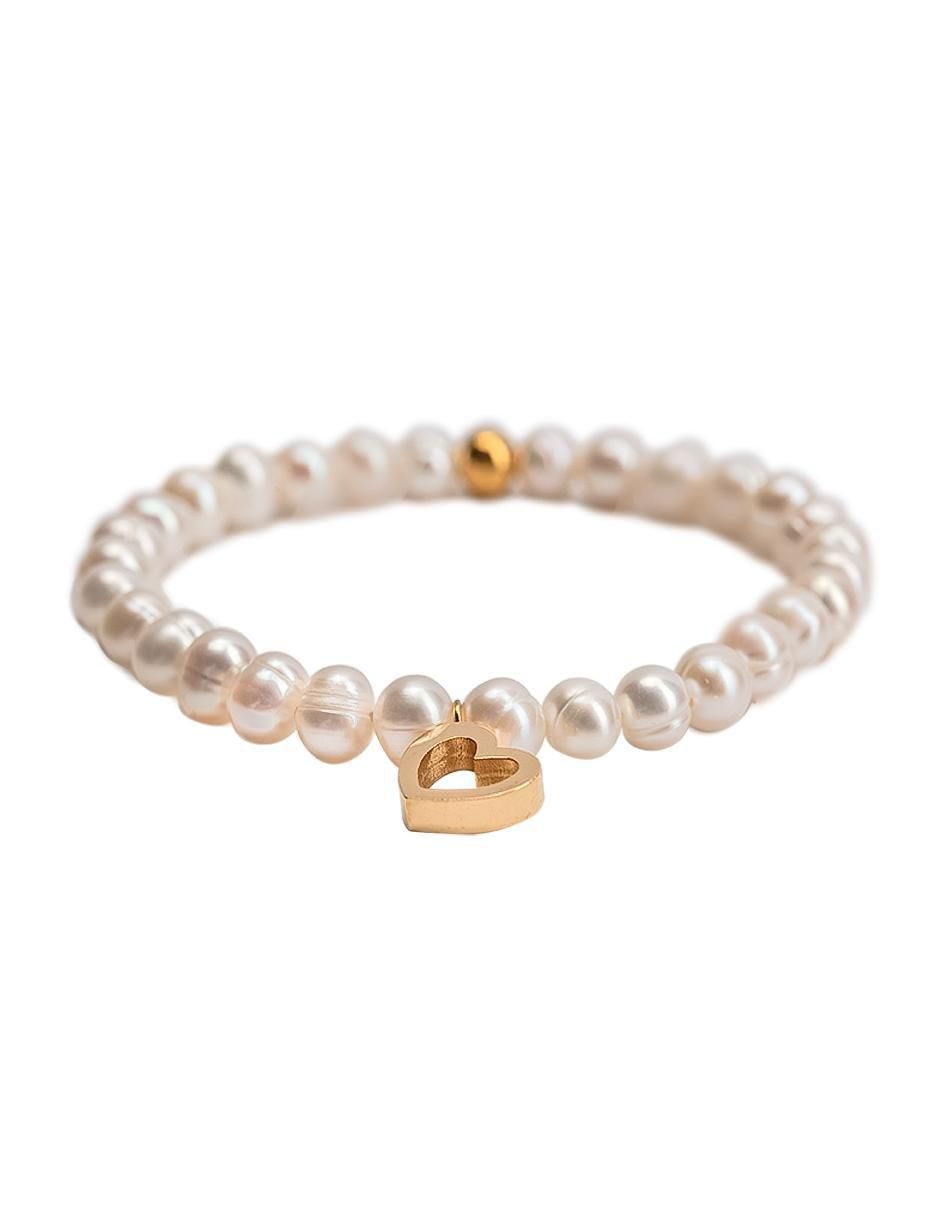 Kit de pulsera luckyly "de" perla 18 k set pulsera grace + bolsa jenny "con acabado" baño oro