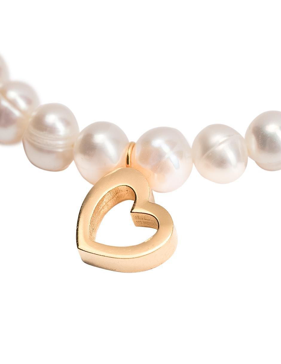 Kit de pulsera luckyly "de" perla 18 k set pulsera grace + bolsa jenny "con acabado" baño oro