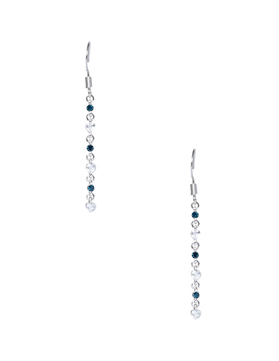 Aretes de corazón Corazón Chispita con acabado baño rodio cristal
