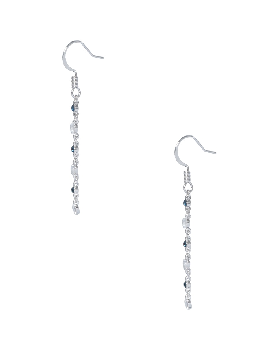 Aretes de corazón Corazón Chispita con acabado baño rodio cristal 3