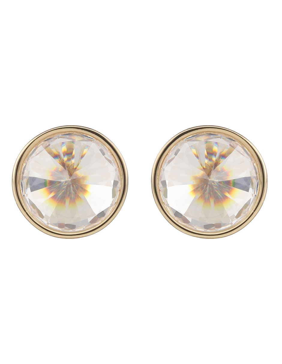 Aretes circulares Jade con acabado espejo cristal Aretes circulares Jade con acabado espejo cristal