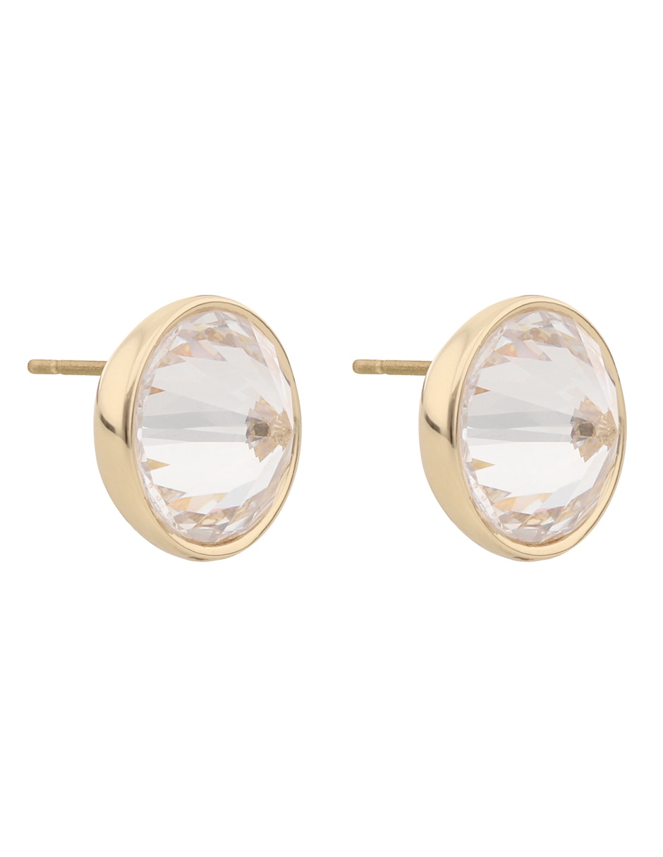 Aretes circulares Jade con acabado espejo cristal 2