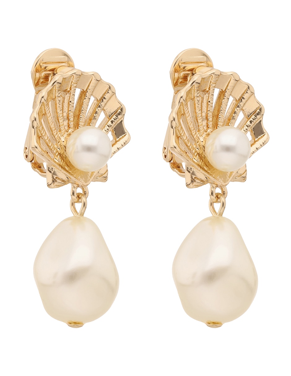 Aretes de concha Coastal Charms con acabado brillante perla 2
