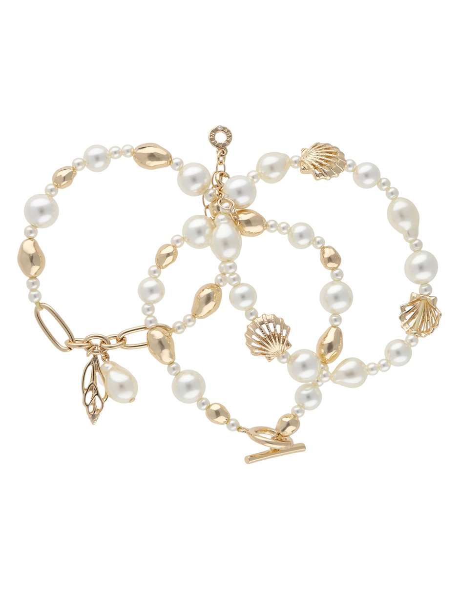 Multi-pulsera Coastal Charms con acabado lustre
