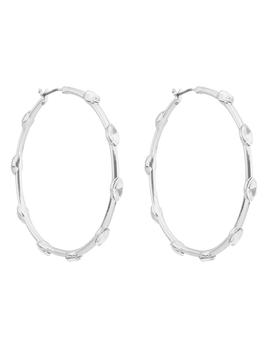 Arracadas Jade con acabado plateado cristal 2