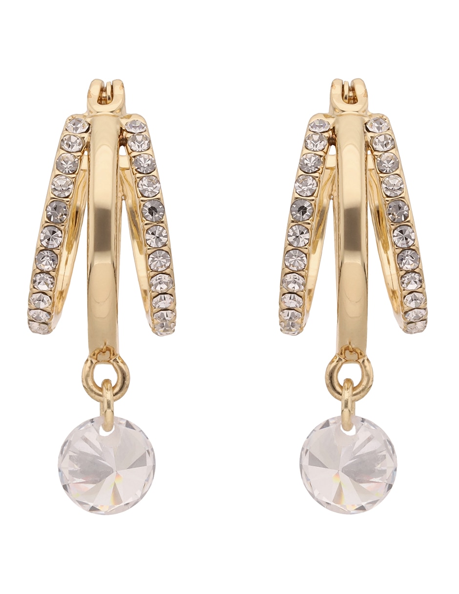 Aretes circulares Jade con acabado pavé cristal