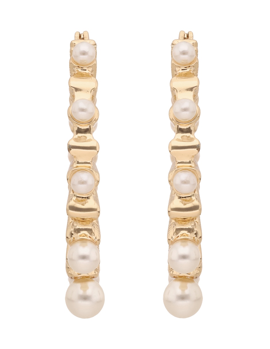 Arracadas Coastal Charms con acabado brillante perla