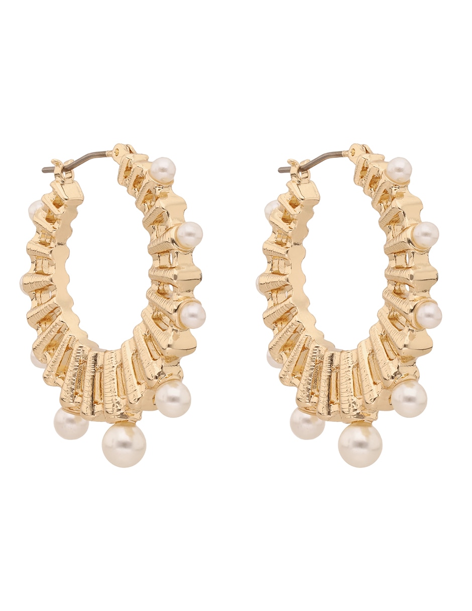 Arracadas Coastal Charms con acabado brillante perla 2