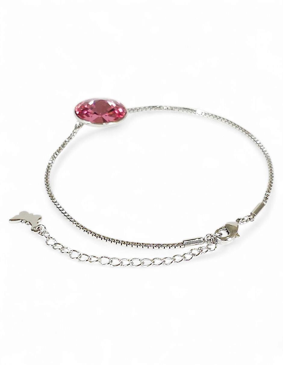 Pulsera con acabado baño rodio 5