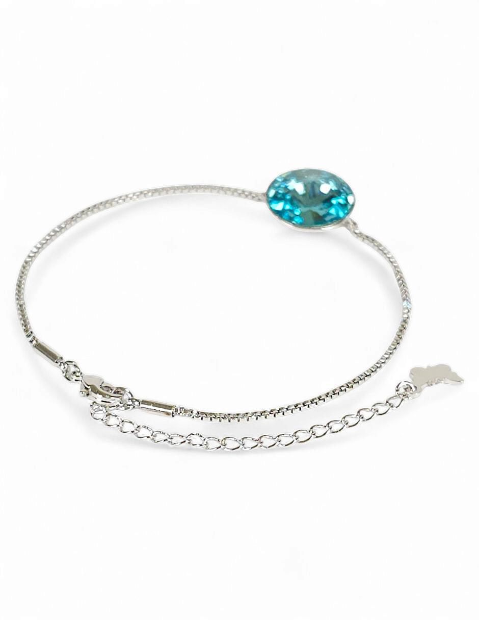 Pulsera con acabado baño rodio 5