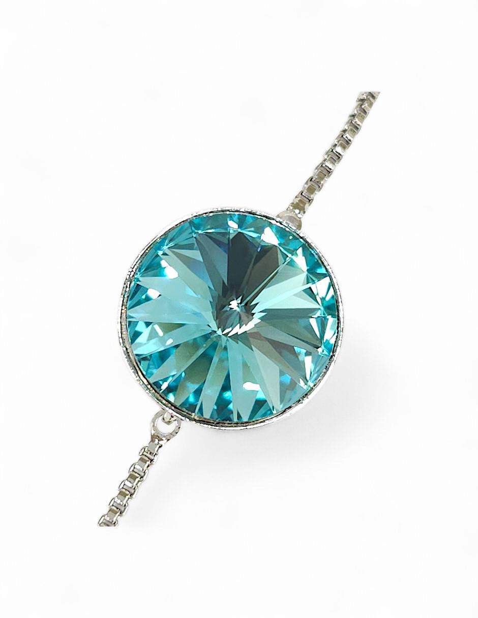 Pulsera con acabado baño rodio 6
