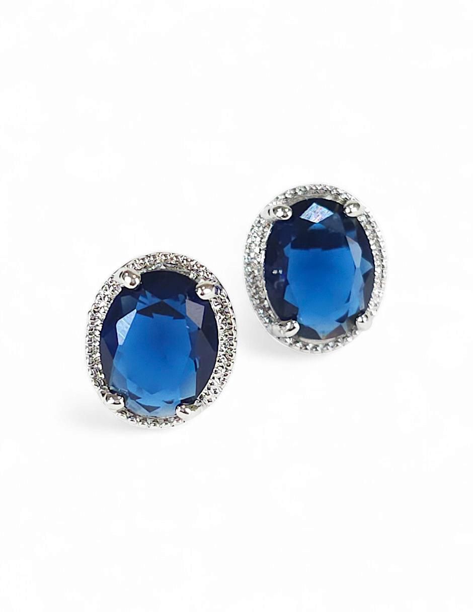 Aretes, collar y anillo de ovalada de acero inoxidable zirconia 8