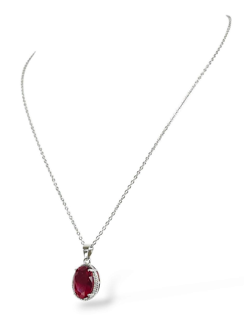Aretes, collar y anillo de ovalada de acero inoxidable zirconia