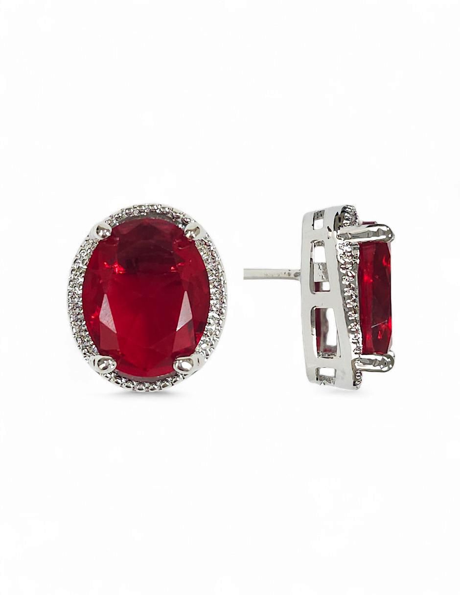 Aretes, collar y anillo de ovalada de acero inoxidable zirconia 7