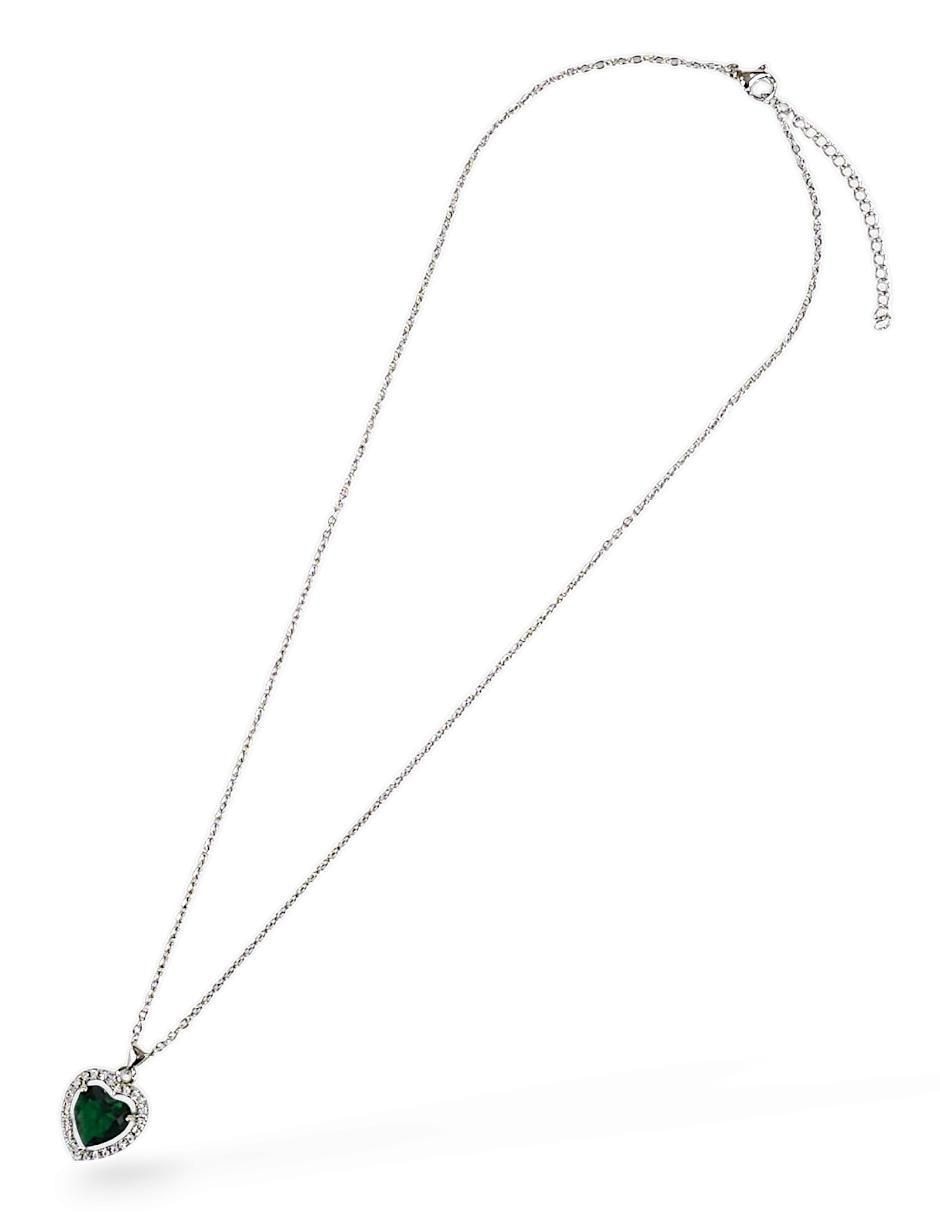 Aretes, collar y anillo de corazón de acero inoxidable zirconia 2