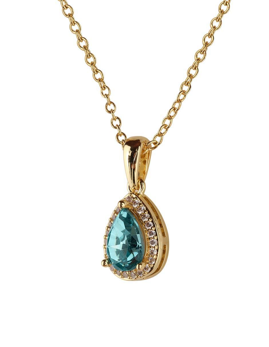 Set de collar y aretes Dory crl20n baño de oro 14 k zirconia cúbica 3