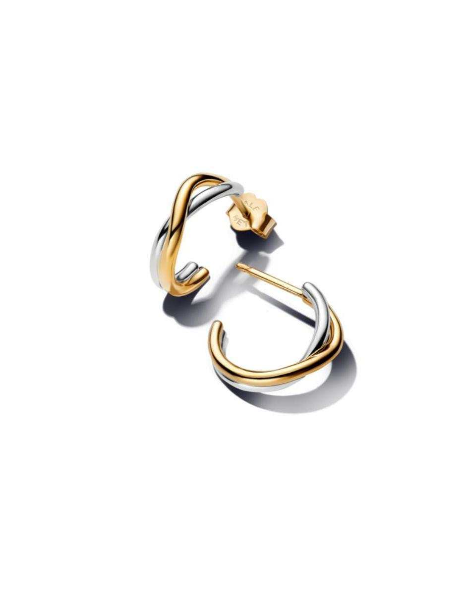 Aretes de aro Essence de plata P 925 con acabado baño de oro