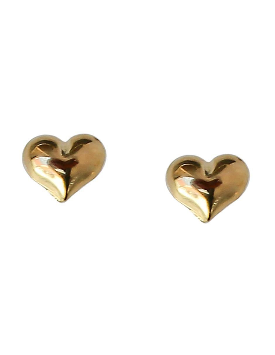 Broqueles de corazón de oro 10 K con acabado brillante Broqueles de corazón de oro 10 K con acabado brillante
