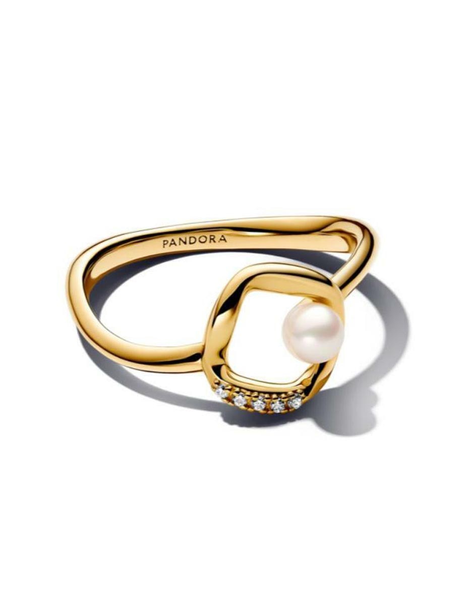 Anillo Essence de plata P 925 zirconia cúbica con acabado baño de oro 2