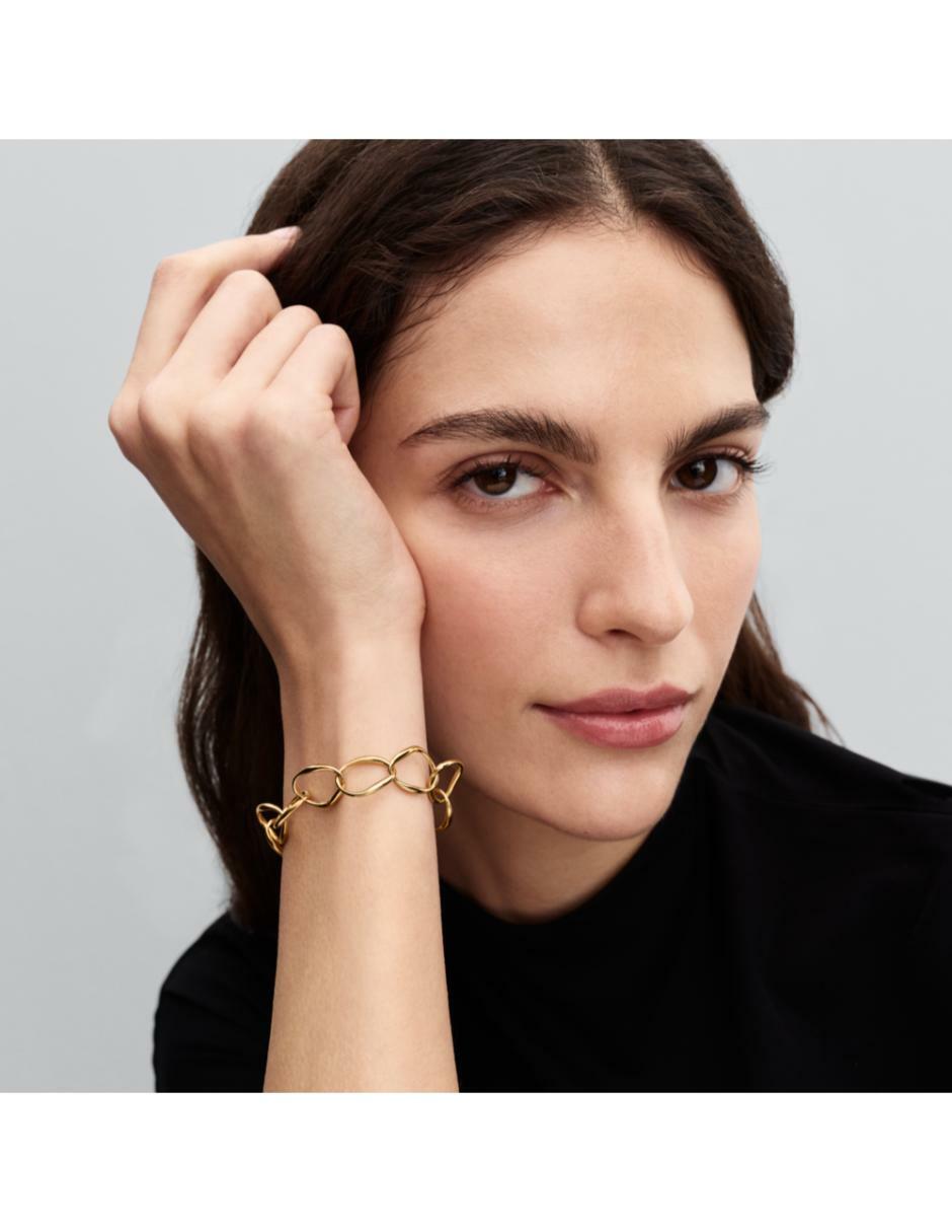 Brazalete de plata P 925 con acabado baño de oro 3