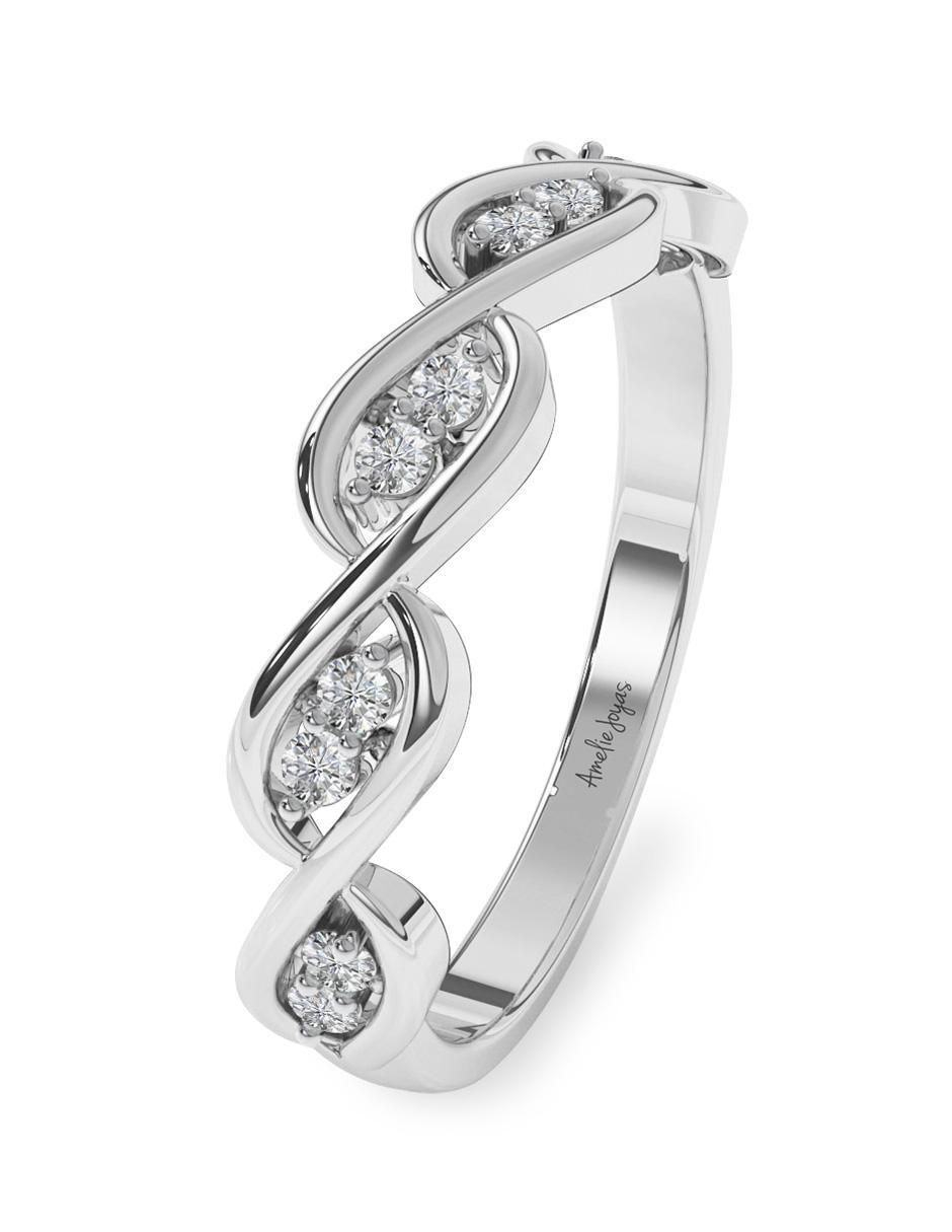 Anillo 14 k de oro zirconia pulido 2
