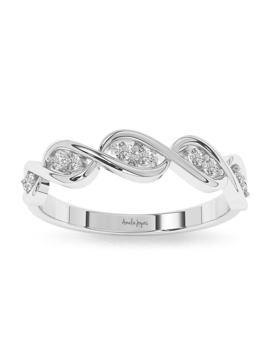 Anillo 14 k de oro zirconia pulido 3