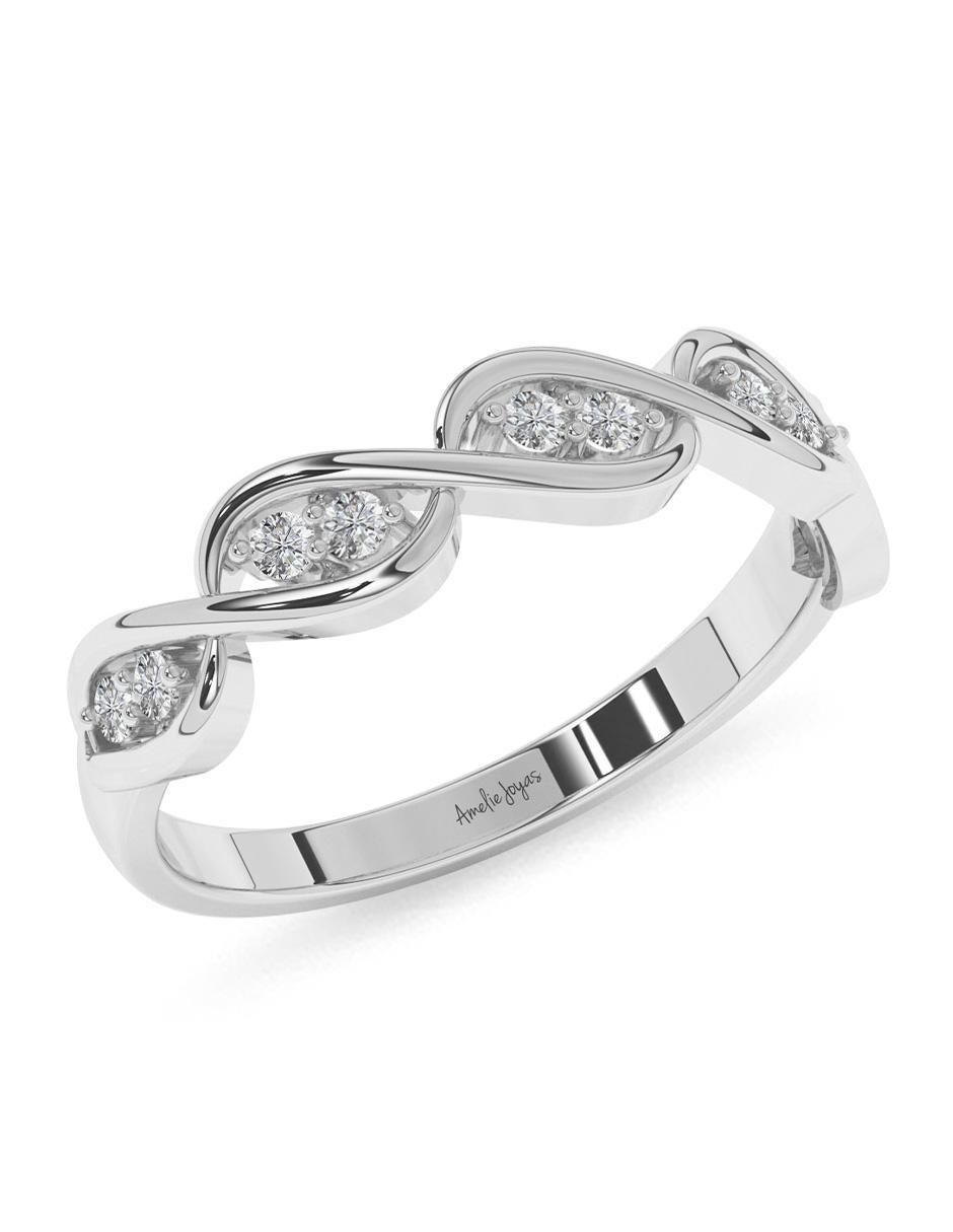 Anillo 14 k de oro zirconia pulido 5