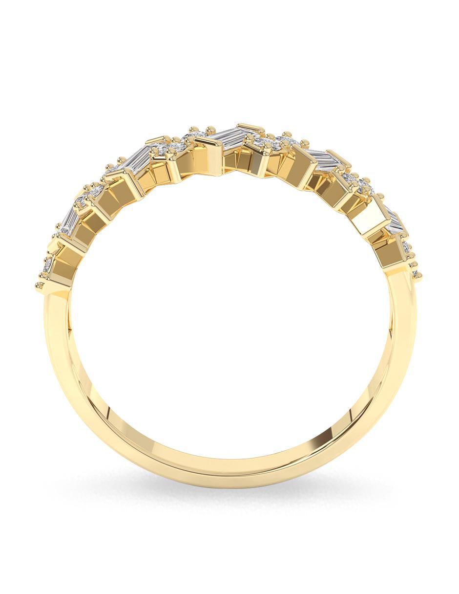 Anillo 14 k de oro zirconia pulido 4