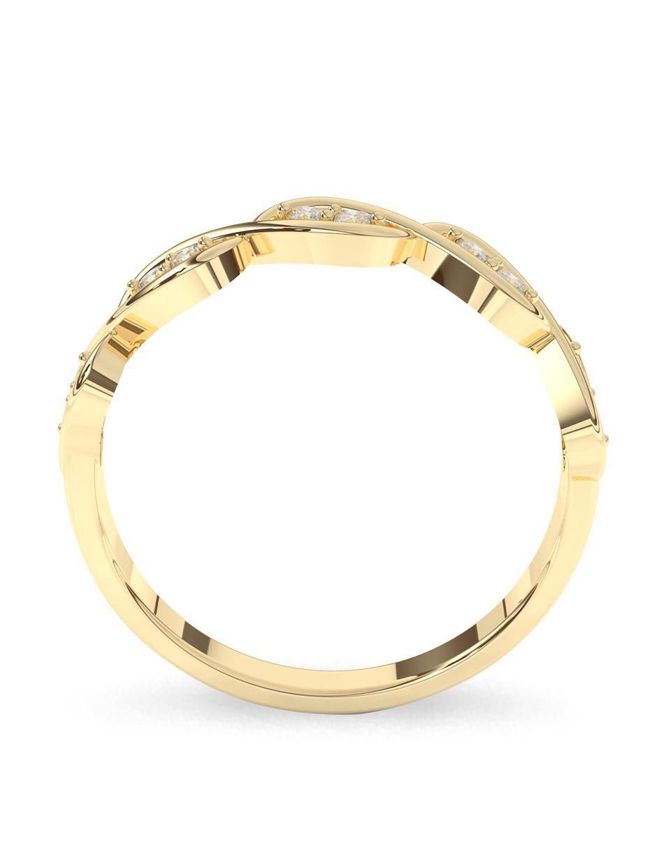 Anillo 14 k de oro zirconia pulido 4