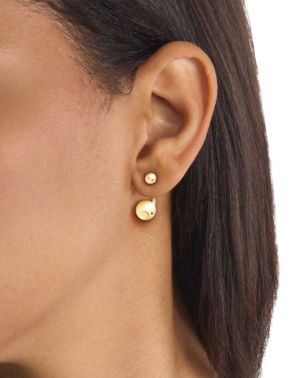 Aretes Sculptural Bubbles con acabado brillante 3