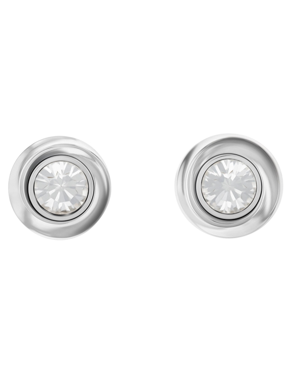 Broqueles circulares Twisted Bezel Solitaire con acabado brillante cristal