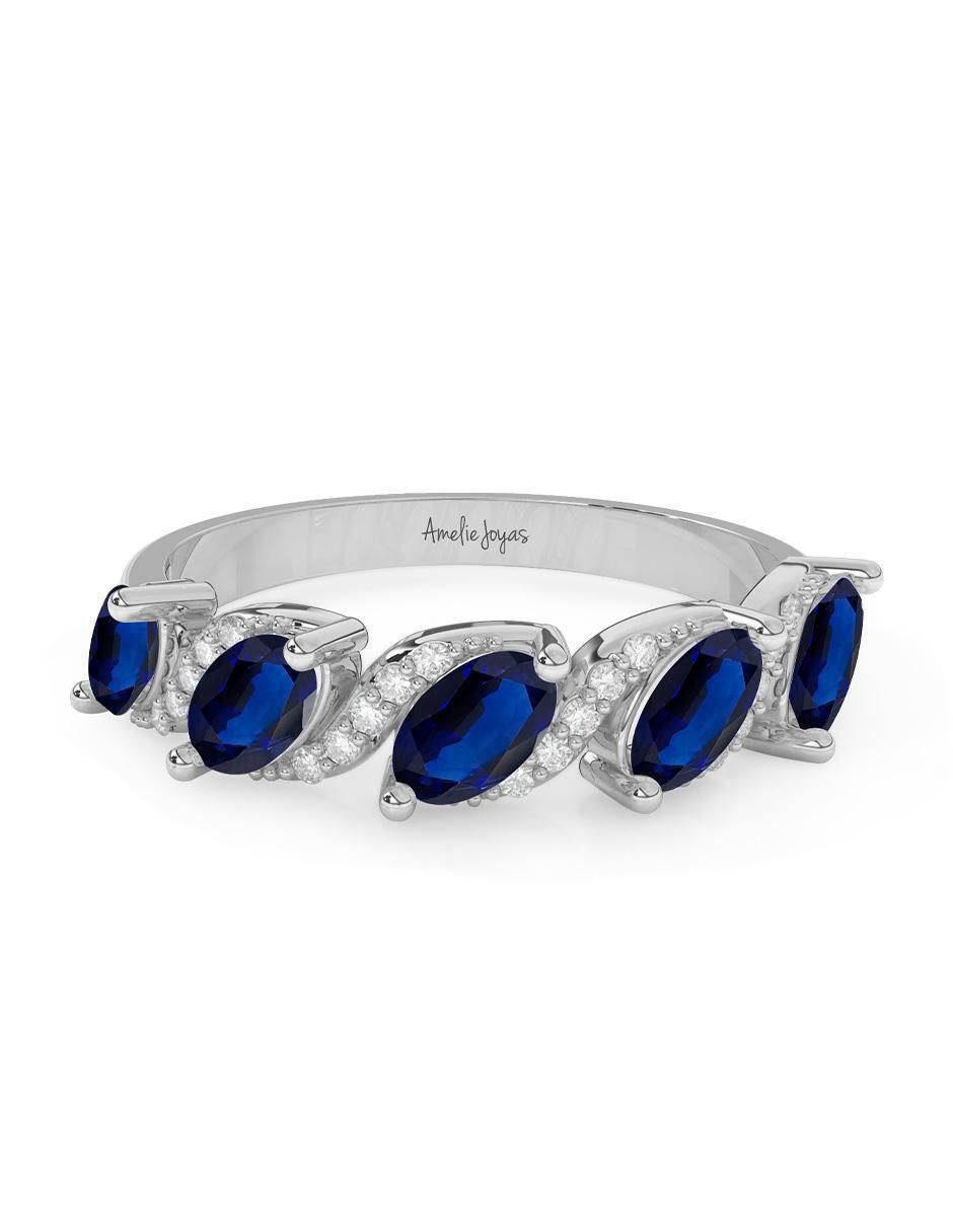 Anillo ovalado 14 k de oro zafiro pulido Anillo ovalado 14 k de oro zafiro pulido