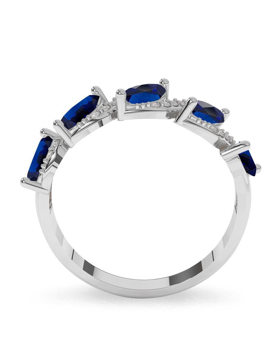 Anillo ovalado 14 k de oro zafiro pulido 4