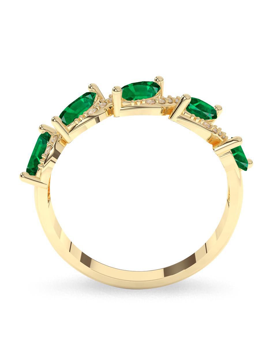 Anillo "de (si aplica)" ovalada amelie joyas sin coleccion no aplica 14 k "de" oro esmeralda pulido