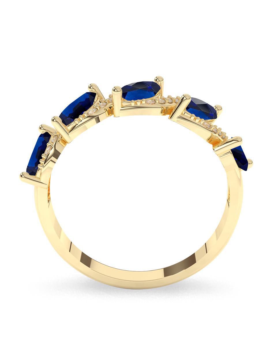 Anillo "de (si aplica)" ovalada amelie joyas sin coleccion no aplica 14 k "de" oro zafiro pulido