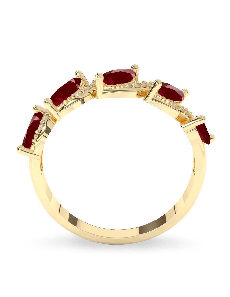 Anillo "de (si aplica)" ovalada amelie joyas sin coleccion no aplica 14 k "de" oro rubí pulido