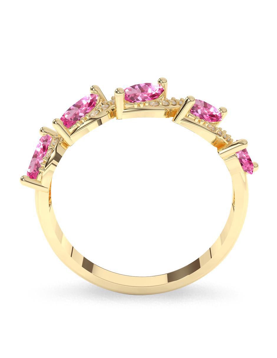 Anillo "de (si aplica)" ovalada amelie joyas sin coleccion no aplica 14 k "de" oro zafiro rosa pulido